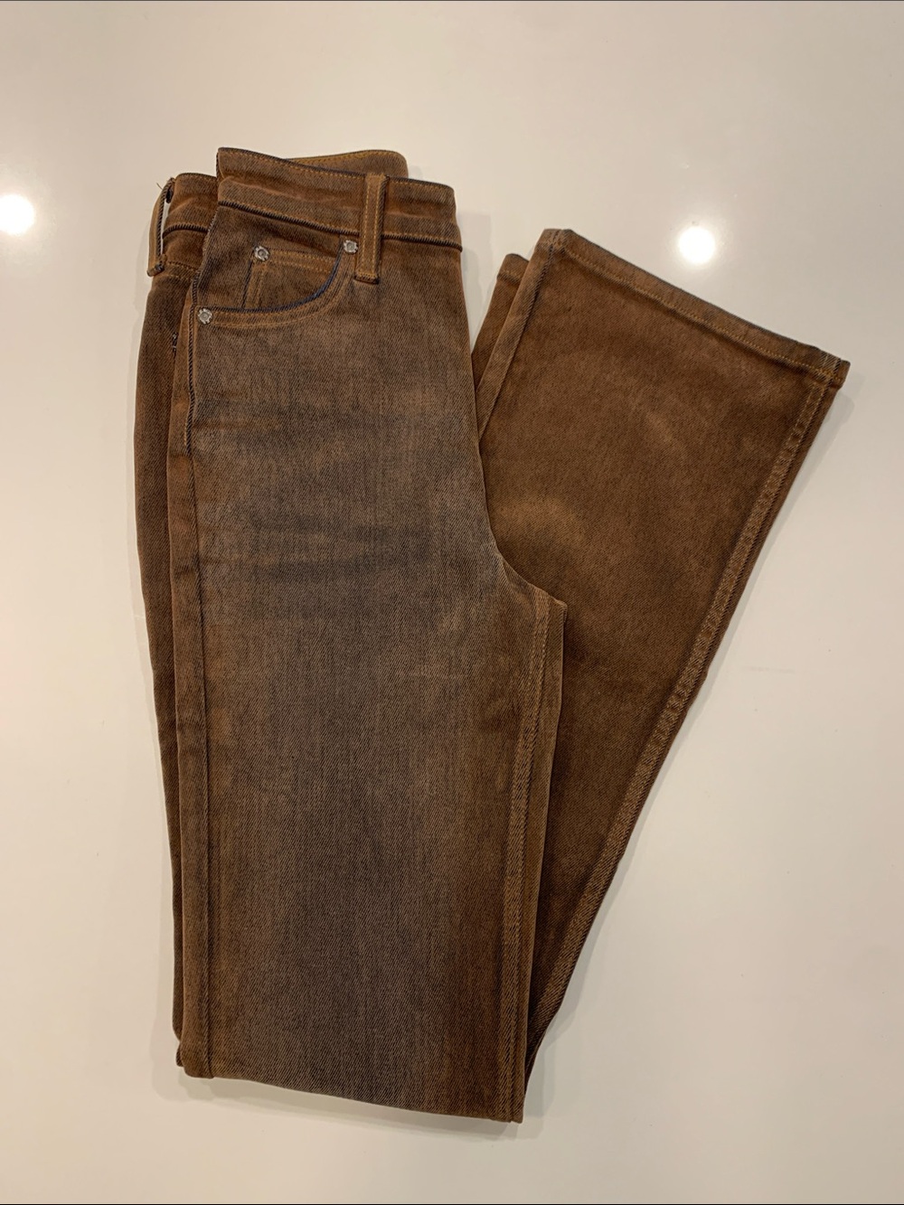 Lee Women’s Flocked Brown Bootcut Jeans NWOT